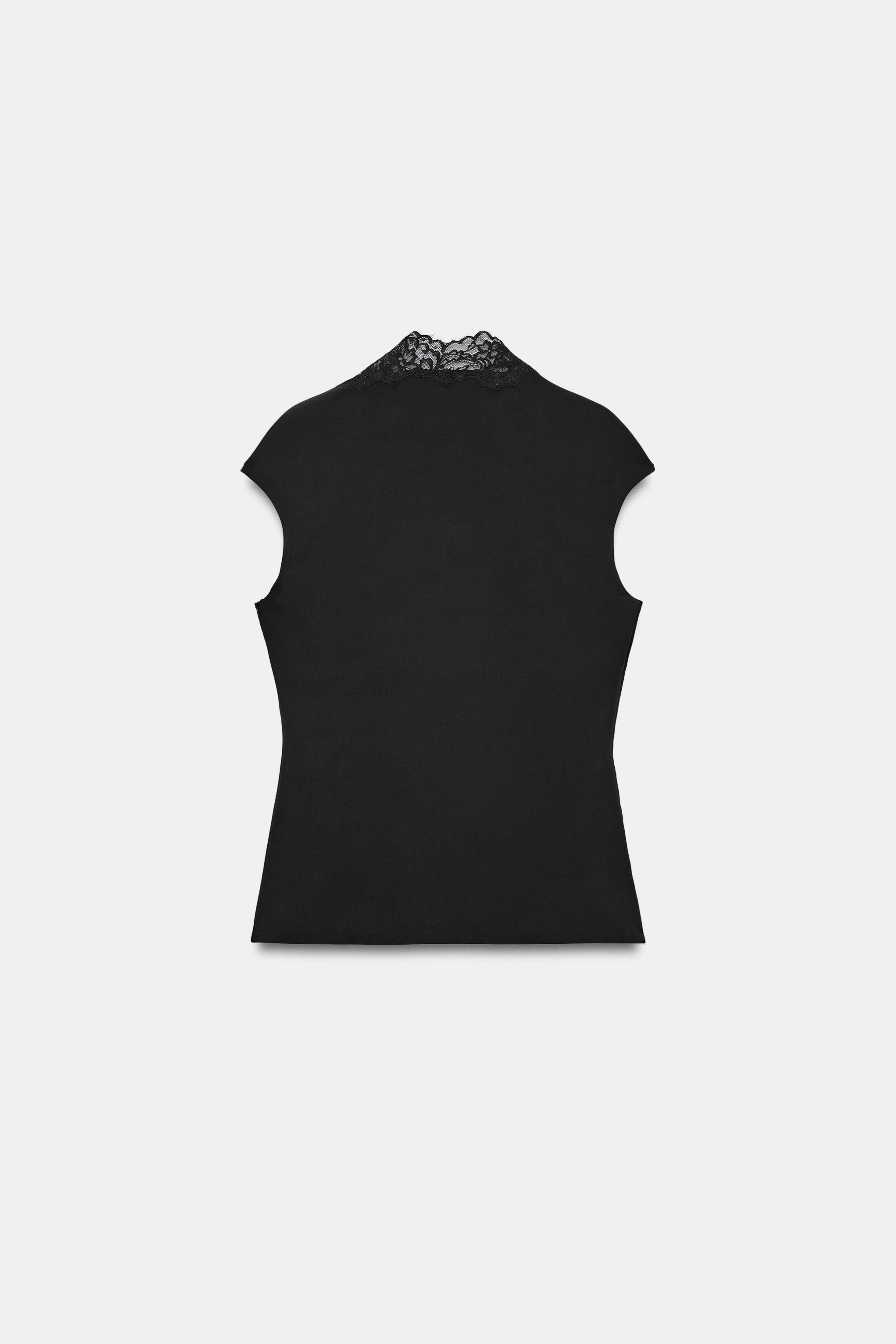 LACE MOCK-NECK TOP